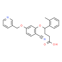 ChemSpider 2D Image | 4-(2-cyano-5-(3-pyridylmethoxy)phenoxy)-4-(2-methylphenyl)butanoic acid | C24H22N2O4
