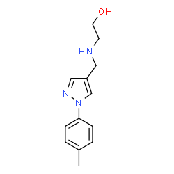 ChemSpider 2D Image | 2-(([1-(4-METHYLPHENYL)-1H-PYRAZOL-4-YL]METHYL)AMINO)ETHANOL | C13H17N3O