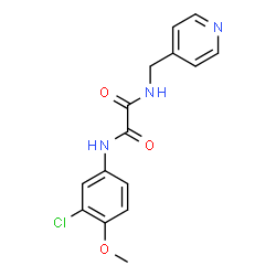 ChemSpider 2D Image | N-(3-Chloro-4-methoxyphenyl)-N'-(4-pyridinylmethyl)ethanediamide | C15H14ClN3O3