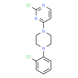 ChemSpider 2D Image | 2-Chloro-4-[4-(2-chlorophenyl)-1-piperazinyl]pyrimidine | C14H14Cl2N4