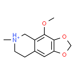 ChemSpider 2D Image | 4-Methoxy-6-methyl-5,6,7,8-tetrahydro[1,3]dioxolo[4,5-g]isoquinolin-6-ium | C12H16NO3