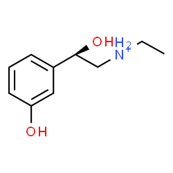 ChemSpider 2D Image | (2R)-N-Ethyl-2-hydroxy-2-(3-hydroxyphenyl)ethanaminium | C10H16NO2