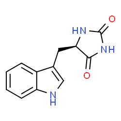 ChemSpider 2D Image | (5R)-5-(1H-Indol-3-ylmethyl)-2,4-imidazolidinedione | C12H11N3O2