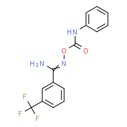 ChemSpider 2D Image | N'-[(Phenylcarbamoyl)oxy]-3-(trifluoromethyl)benzenecarboximidamide | C15H12F3N3O2