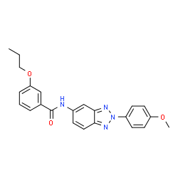 ChemSpider 2D Image | N-[2-(4-Methoxyphenyl)-2H-benzotriazol-5-yl]-3-propoxybenzamide | C23H22N4O3