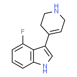 ChemSpider 2D Image | 4-Fluoro-3-(1,2,3,6-tetrahydro-4-pyridinyl)-1H-indole | C13H13FN2