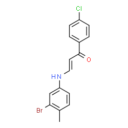 ChemSpider 2D Image | (2E)-3-[(3-Bromo-4-methylphenyl)amino]-1-(4-chlorophenyl)-2-propen-1-one | C16H13BrClNO
