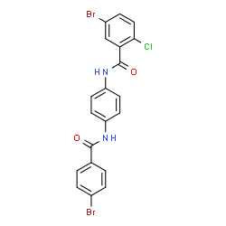 ChemSpider 2D Image | 5-Bromo-N-{4-[(4-bromobenzoyl)amino]phenyl}-2-chlorobenzamide | C20H13Br2ClN2O2