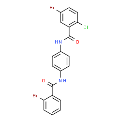 ChemSpider 2D Image | 5-Bromo-N-{4-[(2-bromobenzoyl)amino]phenyl}-2-chlorobenzamide | C20H13Br2ClN2O2