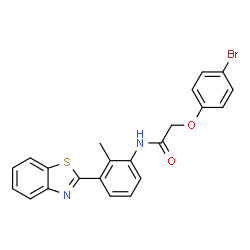 ChemSpider 2D Image | N-[3-(1,3-Benzothiazol-2-yl)-2-methylphenyl]-2-(4-bromophenoxy)acetamide | C22H17BrN2O2S