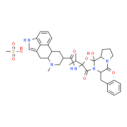 ChemSpider 2D Image | 5'-Benzyl-12'-hydroxy-2'-isopropyl-3',6',18-trioxo-9,10-dihydroergotaman methanesulfonate (1:1) | C36H45N5O8S