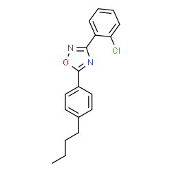 ChemSpider 2D Image | 5-(4-Butylphenyl)-3-(2-chlorophenyl)-1,2,4-oxadiazole | C18H17ClN2O