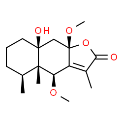 ChemSpider 2D Image | (4S,4aS,5S,8aS,9aS)-8a-Hydroxy-4,9a-dimethoxy-3,4a,5-trimethyl-4a,5,6,7,8,8a,9,9a-octahydronaphtho[2,3-b]furan-2(4H)-one | C17H26O5
