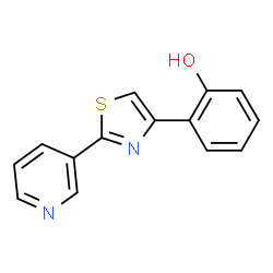 ChemSpider 2D Image | 2-(3-Pyridyl)-4-(2-hydroxyphenyl)-thiazole | C14H10N2OS