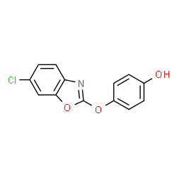 ChemSpider 2D Image | 4-[(6-Chloro-1,3-benzoxazol-2-yl)oxy]phenol | C13H8ClNO3