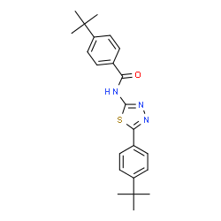 ChemSpider 2D Image | 4-(2-Methyl-2-propanyl)-N-{5-[4-(2-methyl-2-propanyl)phenyl]-1,3,4-thiadiazol-2-yl}benzamide | C23H27N3OS