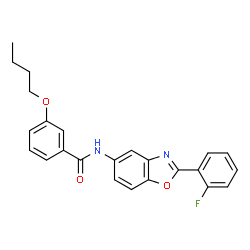 ChemSpider 2D Image | 3-Butoxy-N-[2-(2-fluorophenyl)-1,3-benzoxazol-5-yl]benzamide | C24H21FN2O3
