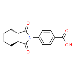 ChemSpider 2D Image | 4-[(3aS,7aS)-1,3-Dioxooctahydro-2H-isoindol-2-yl]benzoic acid | C15H15NO4