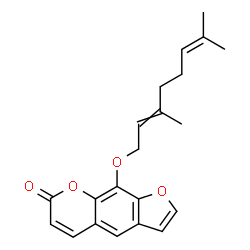 ChemSpider 2D Image | 9-[(3,7-DIMETHYLOCTA-2,6-DIEN-1-YL)OXY]FURO[3,2-G]CHROMEN-7-ONE | C21H22O4