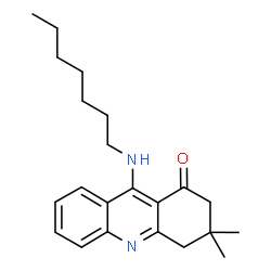 ChemSpider 2D Image | 9-(Heptylamino)-3,3-dimethyl-3,4-dihydro-1(2H)-acridinone | C22H30N2O