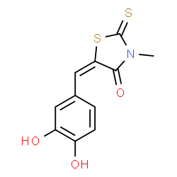 ChemSpider 2D Image | (5E)-5-(3,4-Dihydroxybenzylidene)-3-methyl-2-thioxo-1,3-thiazolidin-4-one | C11H9NO3S2