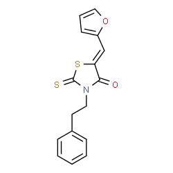 ChemSpider 2D Image | 5-Furan-2-ylmethylene-3-phenethyl-2-thioxo-thiazolidin-4-one | C16H13NO2S2