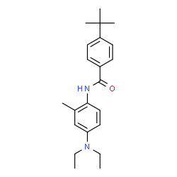 ChemSpider 2D Image | N-[4-(Diethylamino)-2-methylphenyl]-4-(2-methyl-2-propanyl)benzamide | C22H30N2O