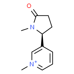 ChemSpider 2D Image | 1-Methyl-3-[(2S)-1-methyl-5-oxo-2-pyrrolidinyl]pyridinium | C11H15N2O