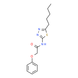 ChemSpider 2D Image | N-(5-Pentyl-1,3,4-thiadiazol-2-yl)-2-phenoxyacetamide | C15H19N3O2S