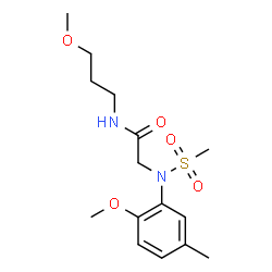 ChemSpider 2D Image | N~2~-(2-Methoxy-5-methylphenyl)-N-(3-methoxypropyl)-N~2~-(methylsulfonyl)glycinamide | C15H24N2O5S