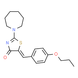 ChemSpider 2D Image | 2-Azepan-1-yl-5-(4-propoxy-benzylidene)-thiazol-4-one | C19H24N2O2S