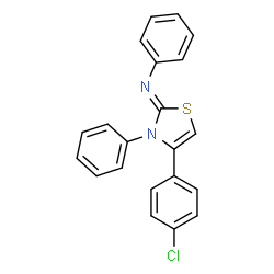 ChemSpider 2D Image | (2Z)-4-(4-Chlorophenyl)-N,3-diphenyl-1,3-thiazol-2(3H)-imine | C21H15ClN2S