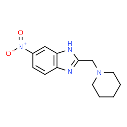 ChemSpider 2D Image | 6-Nitro-2-(1-piperidinylmethyl)-1H-benzimidazole | C13H16N4O2