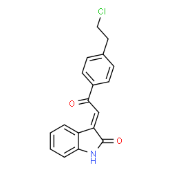 ChemSpider 2D Image | (3E)-3-{2-[4-(2-Chloroethyl)phenyl]-2-oxoethylidene}-1,3-dihydro-2H-indol-2-one | C18H14ClNO2