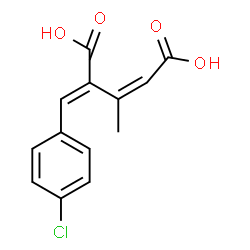 ChemSpider 2D Image | (2Z,4E)-4-(4-Chlorobenzylidene)-3-methyl-2-pentenedioic acid | C13H11ClO4