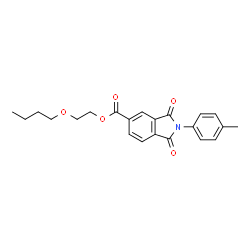 ChemSpider 2D Image | 2-Butoxyethyl 2-(4-methylphenyl)-1,3-dioxo-5-isoindolinecarboxylate | C22H23NO5