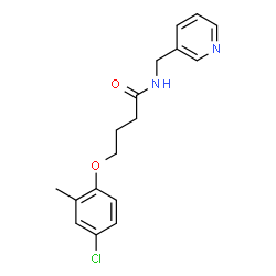 ChemSpider 2D Image | 4-(4-Chloro-2-methylphenoxy)-N-(3-pyridinylmethyl)butanamide | C17H19ClN2O2