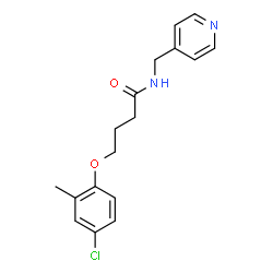 ChemSpider 2D Image | 4-(4-Chloro-2-methylphenoxy)-N-(4-pyridinylmethyl)butanamide | C17H19ClN2O2