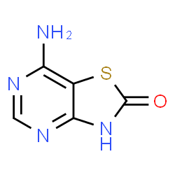 ChemSpider 2D Image | 7-Amino[1,3]thiazolo[4,5-d]pyrimidin-2(3H)-one | C5H4N4OS
