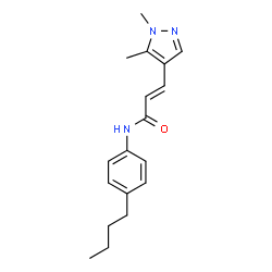 ChemSpider 2D Image | (2E)-N-(4-Butylphenyl)-3-(1,5-dimethyl-1H-pyrazol-4-yl)acrylamide | C18H23N3O