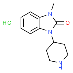 ChemSpider 2D Image | 1-Methyl-3-(4-piperidinyl)-1,3-dihydro-2H-benzimidazol-2-one hydrochloride (1:1) | C13H18ClN3O