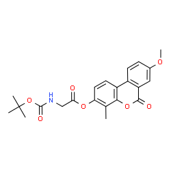 ChemSpider 2D Image | 8-Methoxy-4-methyl-6-oxo-6H-benzo[c]chromen-3-yl N-{[(2-methyl-2-propanyl)oxy]carbonyl}glycinate | C22H23NO7