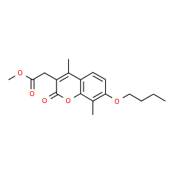 ChemSpider 2D Image | Methyl (7-butoxy-4,8-dimethyl-2-oxo-2H-chromen-3-yl)acetate | C18H22O5