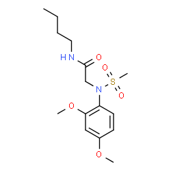 ChemSpider 2D Image | N-Butyl-N~2~-(2,4-dimethoxyphenyl)-N~2~-(methylsulfonyl)glycinamide | C15H24N2O5S
