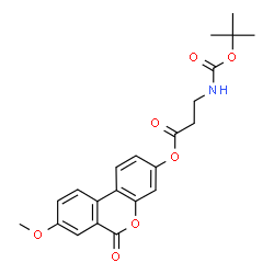 ChemSpider 2D Image | 8-Methoxy-6-oxo-6H-benzo[c]chromen-3-yl N-{[(2-methyl-2-propanyl)oxy]carbonyl}-beta-alaninate | C22H23NO7