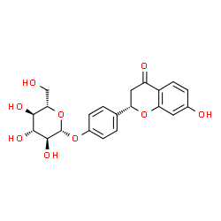 ChemSpider 2D Image | 4-[(2S)-7-Hydroxy-4-oxo-3,4-dihydro-2H-chromen-2-yl]phenyl beta-L-glucopyranoside | C21H22O9