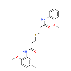 ChemSpider 2D Image | 3,3'-Sulfanediylbis[N-(2-methoxy-5-methylphenyl)propanamide] | C22H28N2O4S