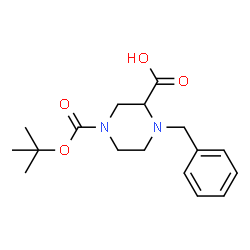 ChemSpider 2D Image | 1-Benzyl-4-(tert-butoxycarbonyl)piperazine-2-carboxylic acid | C17H24N2O4