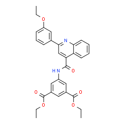 ChemSpider 2D Image | Diethyl 5-({[2-(3-ethoxyphenyl)-4-quinolinyl]carbonyl}amino)isophthalate | C30H28N2O6