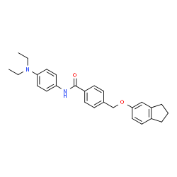 ChemSpider 2D Image | N-[4-(Diethylamino)phenyl]-4-[(2,3-dihydro-1H-inden-5-yloxy)methyl]benzamide | C27H30N2O2